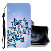 Funda de piel sintética con tapa horizontal con dibujo en color 3D, ranuras para tarjetas y billetera, para iPhone 11 Pro